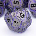Metal DND Sci-fi Dice Set 7PCS Stripe Polyhedral Dice by OGCOPHEN