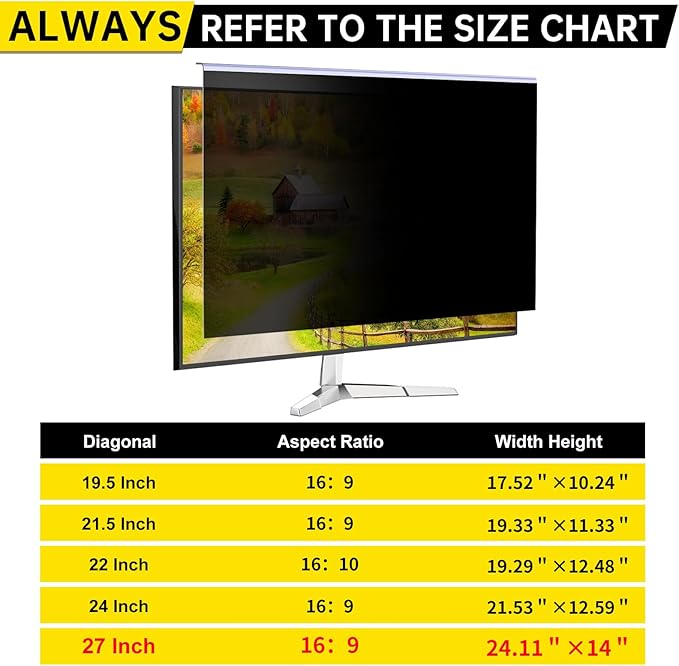 〔2-Pack〕 27 Inch Computer Privacy Screen Filter - Image 8