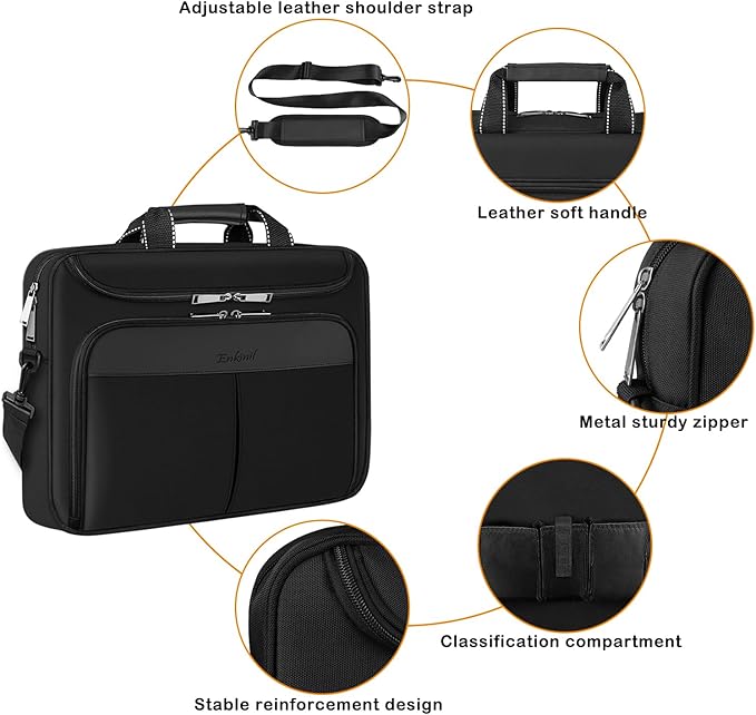 15.6-16.2 inch Waterproof Protective Laptop Messenger Briefcase - Image 4