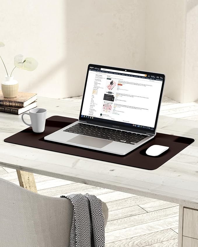 YSAGi Non-Slip Leather Desk Pad, Waterproof Laptop Computer Desk Keyboard Mat - Image 2