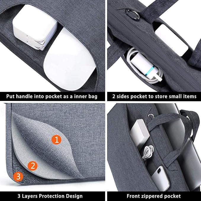 Voova Laptop Bag 15.6 Inch, Waterproof Computer Sleeve Carrying Case - Image 4