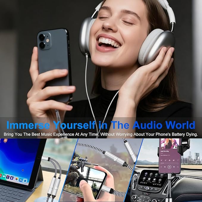 USB C Splitter, Dual USB C Headphone and Charger Adapter - Image 6