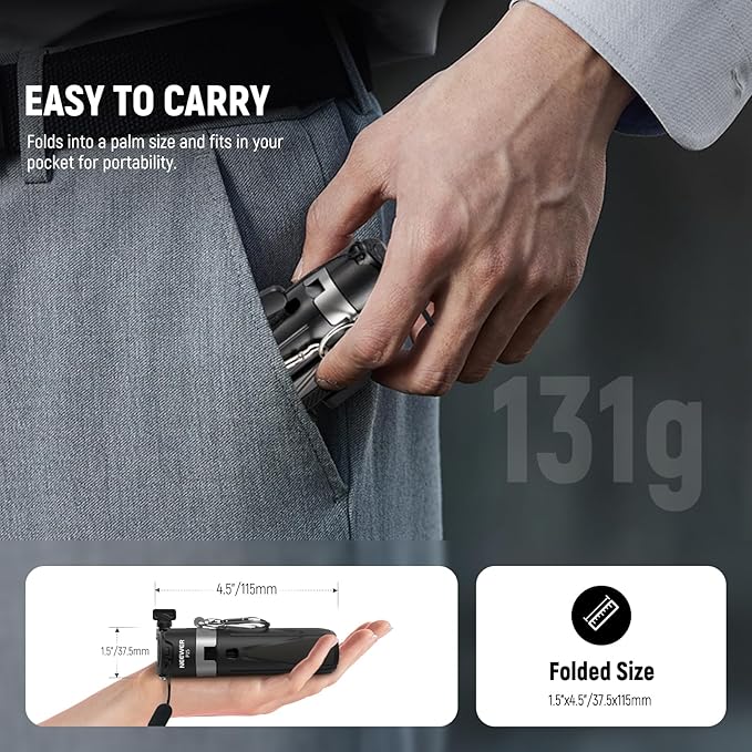 NEEWER Selfie Stick Tripod for iPhone, Lightweight Foldable Mini Travel 360° - Image 6