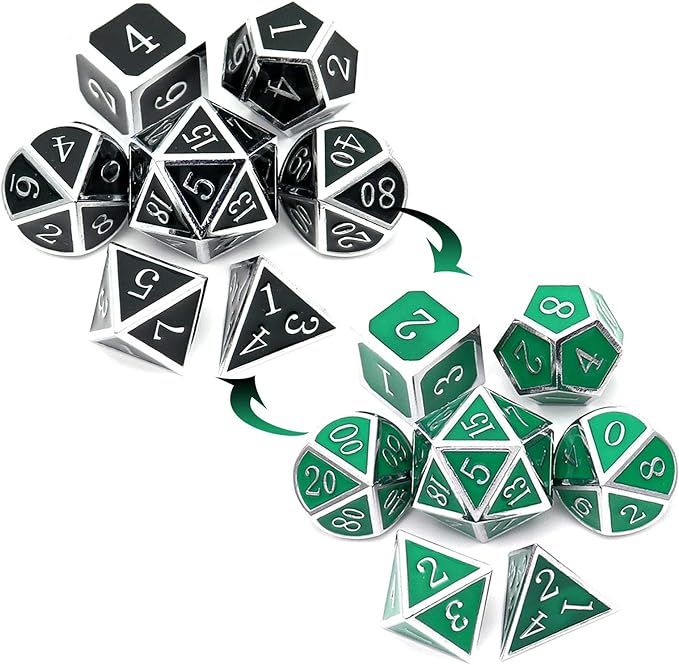 Haxtec Color Shifting Metal DND Dice Set Temperature Sensitive Polyhedral D&D by HaxtecDice