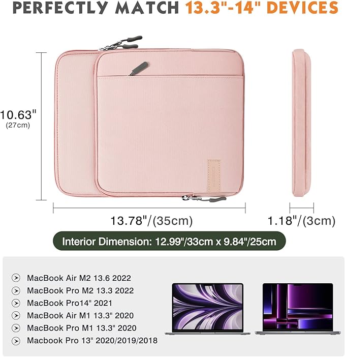 MoKo Laptop Sleeve Bag for 13.3-14 Inch, Notebook Carrying Case - Image 2