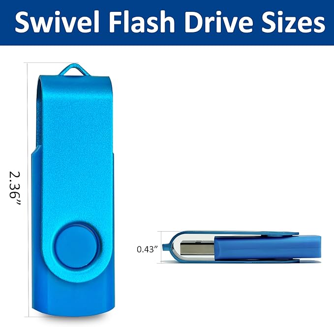 8GB Flash Drives 10 Pack Nicepicten 8 GB USB 2.0 Flash Drive Swivel Thumb Drive - Image 6