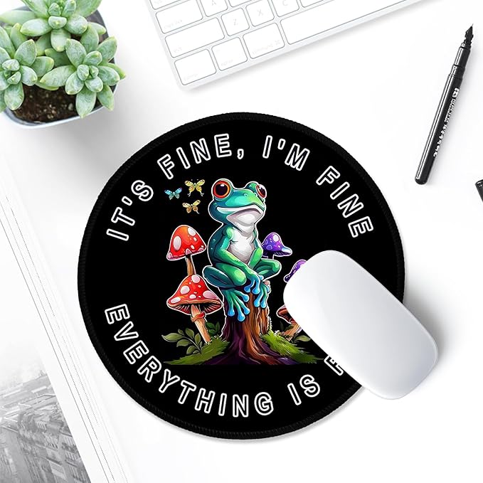 ITNRSIIET Round Mouse Pad with Stitched Edge Premium-Textured Waterproof - Image 6