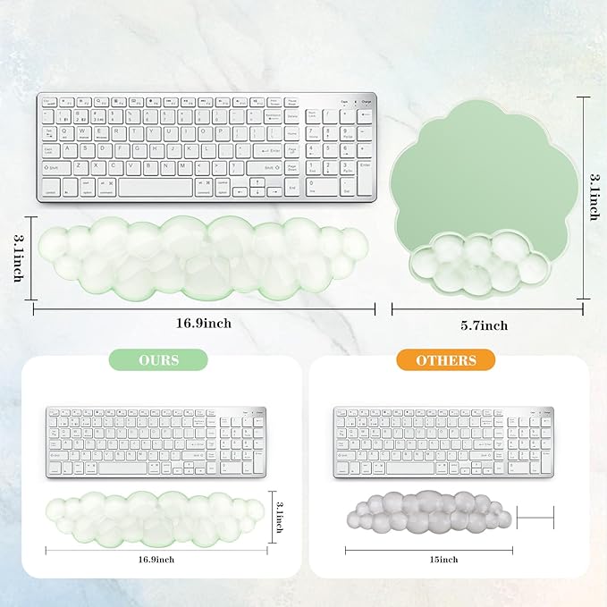 Gel Cloud Keyboard and Mouse Wrist Rest, Cute Wrist Support and Arm Support Rest - Image 5