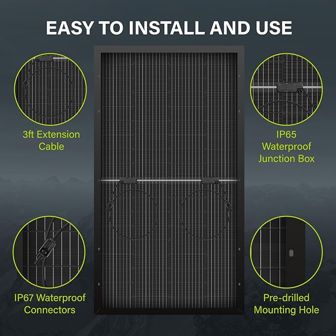 Newpowa Bifacial 200 Watt 12 Volt Solar Panel 10BB Monocrystalline Double-Side - Image 5