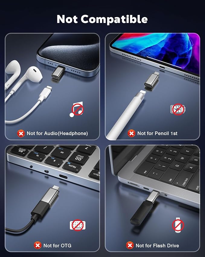 MoKo 4 Pack Lightning Female to USB C Male Adapter, USB-C Lightning Adapter - Image 2