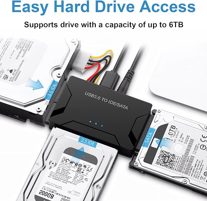 USB 3.0 to SATA IDE Adapter, Hard Drive Reader External Ultra Recovery - Image 2