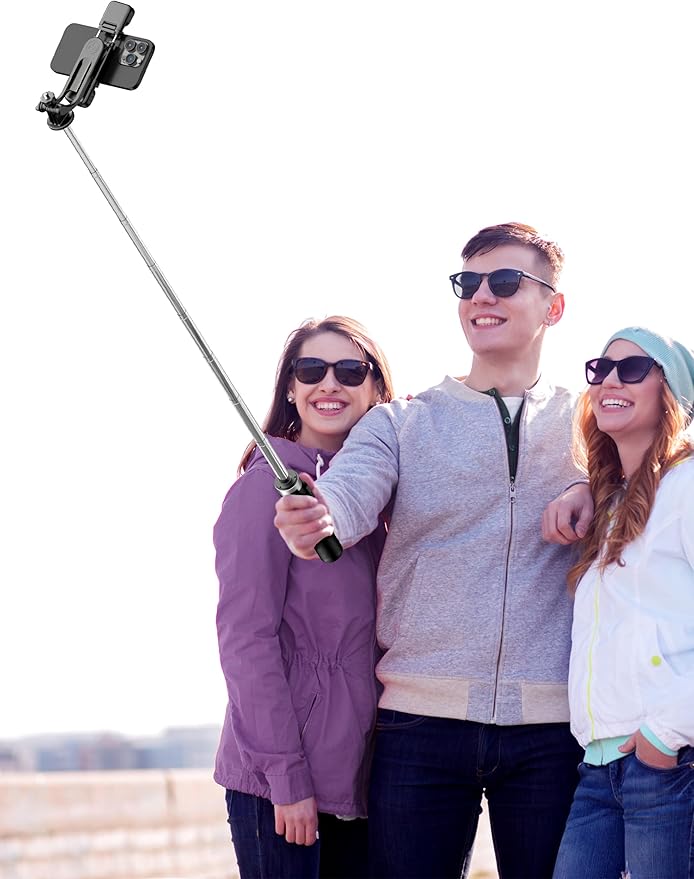 53'' Selfie Stick Tripod with Light, Extendable Selfie Stick with Remote - Image 8
