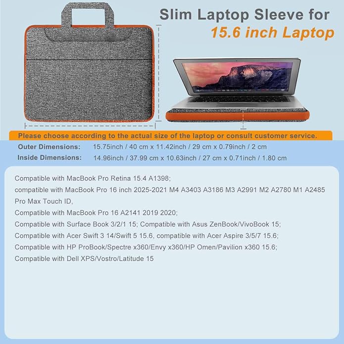 Universal Laptop Shoulder Bag 13-17.3 Inch Shockproof Briefcase - Image 2