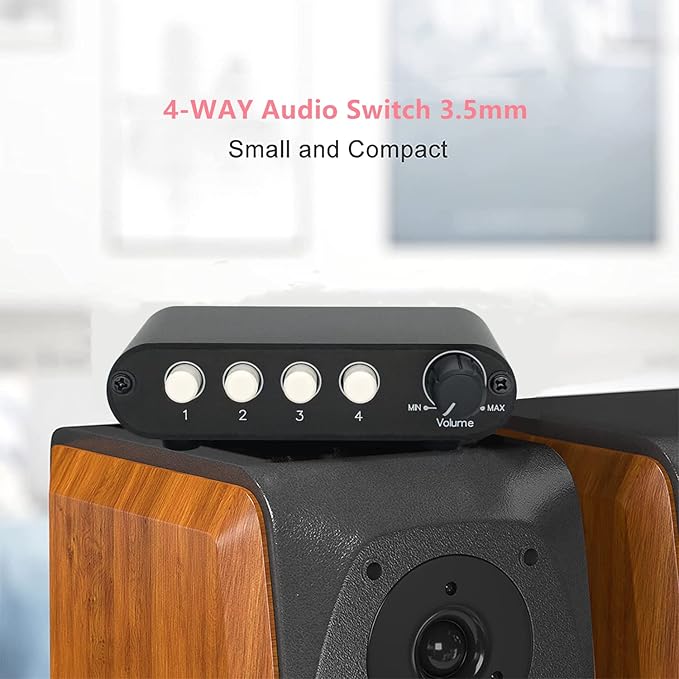 4-Way 3.5mm Stereo Audio Switch Input Signal Source Switcher Selector Splitter - Image 2