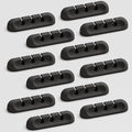 USB Cable Organizer Clips Cord Holder, 12 Packs Black Self Adhesive Desk Cord by Apromisith