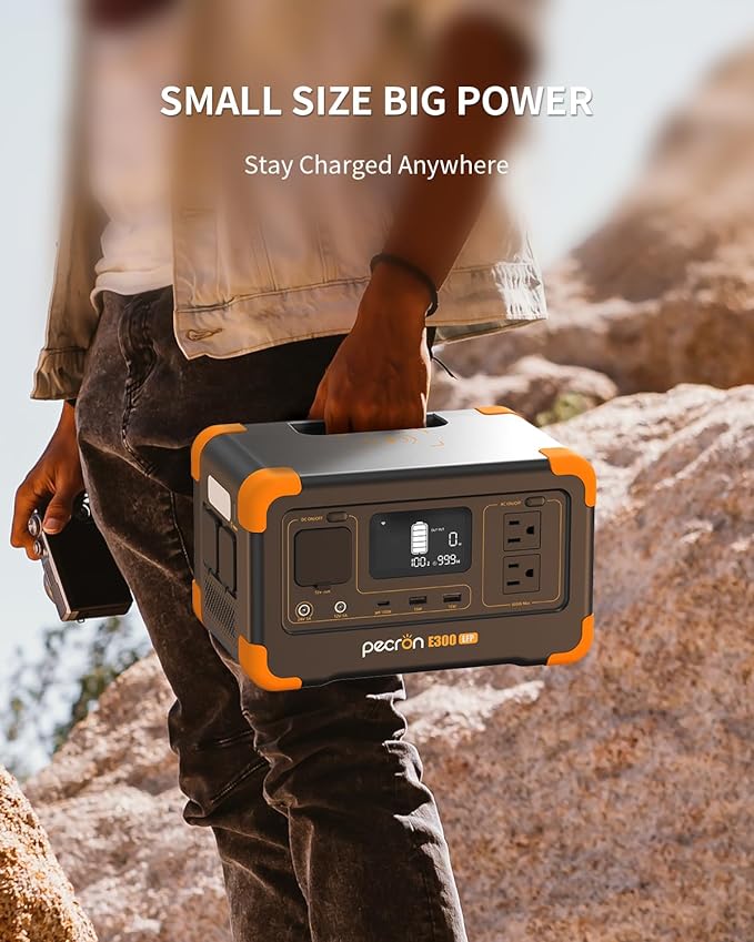 pecron Portable Power Station E300LFP, 288Wh Solar Generator, 2 Up to 600W AC - Image 3