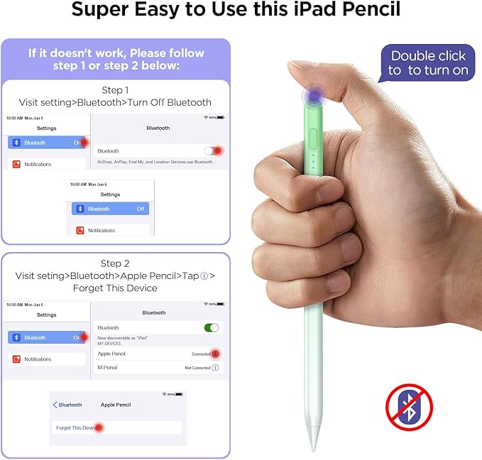 Stylus Pen for iPad 2018-2024, 15Mins Fast Charge for Apple iPad Pencil - Image 6