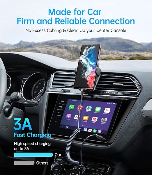 USB C to C Cable for Car 3FT&5FT, 100W Coiled USB C Fast Charging Cable for - Image 2