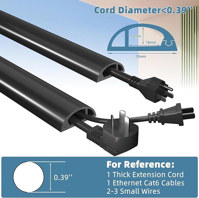 6ft Side Buckle Floor Cord Cover - Image 2
