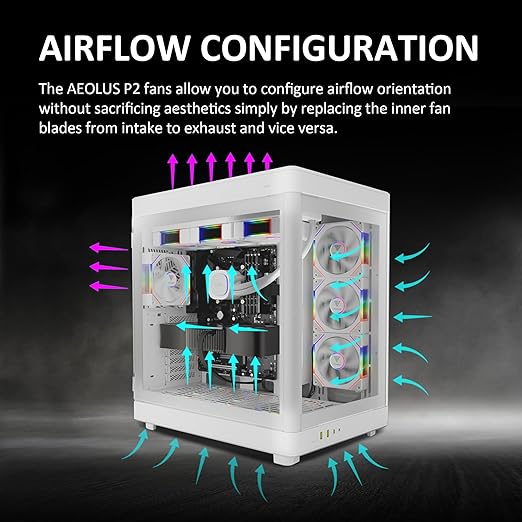 GAMDIAS Aeolus P2-1203U 120mm ARGB PWM Fan, Include Reverse Fan Blade x3 - Image 6