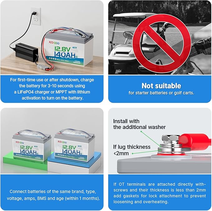 Redodo Smart Bluetooth 12V 140Ah LiFePO4 Battery, Group31 Lithium Battery - Image 8