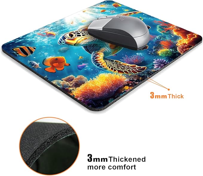 Sea Animal Colorful Turtle Mouse Pads - Image 3