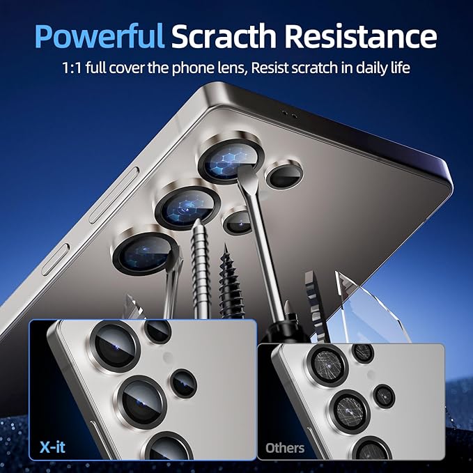 X-it Camera Lens Protector for Samsung S25 Ultra, 9H Tempered Glass, - Image 3