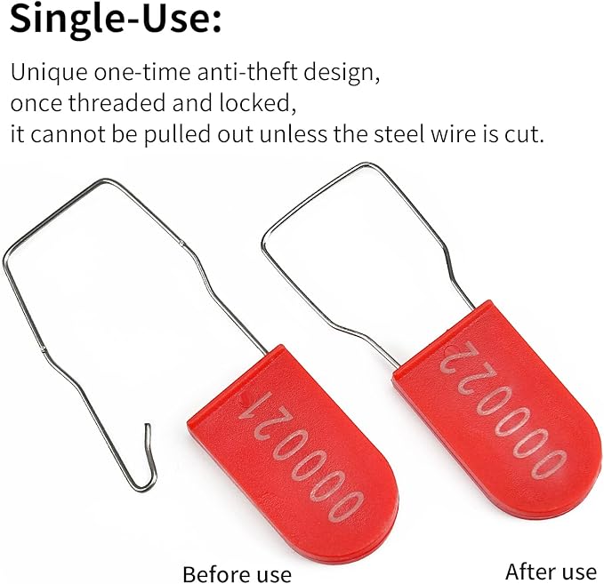 100PCS Plastic Padlock Security Seals Metal Wire Padlocks Electric Meter Seal - Image 4