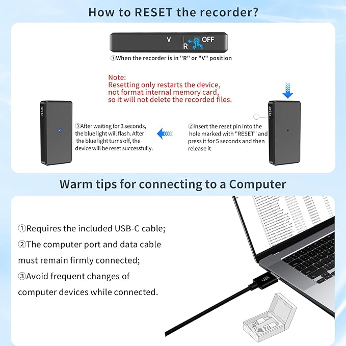 Voice Recorder - 64GB Mini Voice Recorder - Noise Cancellation Voice Activated - Image 7