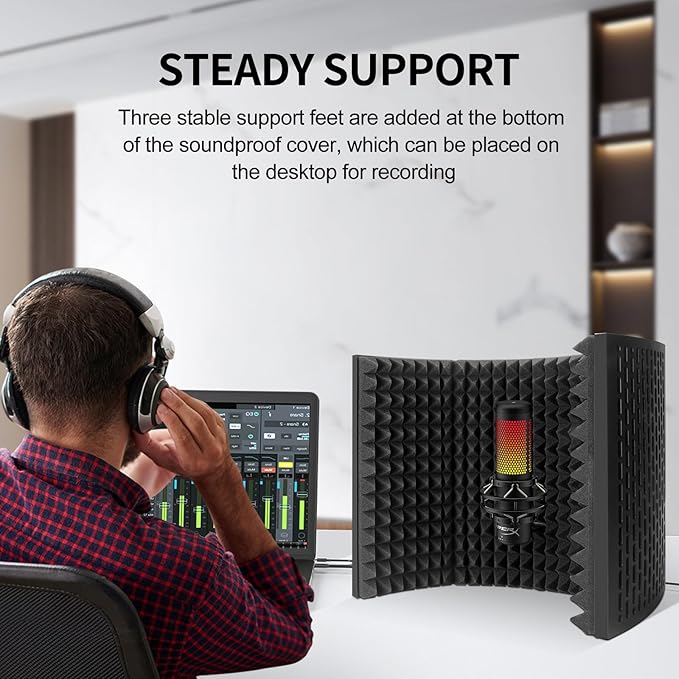 Aokeo Professional Studio Recording Microphone Isolation Shield, Suitable - Image 4