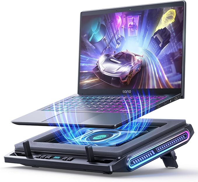 llano V10 Gaming Laptop Cooling Pad, RGB Laptop Cooler Stand by llanoforabetterlife