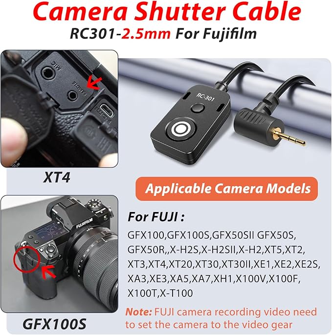 for Canon/Fuji RC301-2.5mm Remote Camera Small Shutter Release Remote Control - Image 4