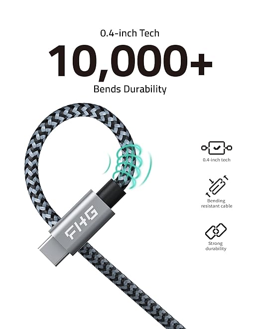 FHG 3.3FT USB 3.0 to USB C Cable 2Pack, High-Speed Transfer of 1GB in 2sec - Image 4