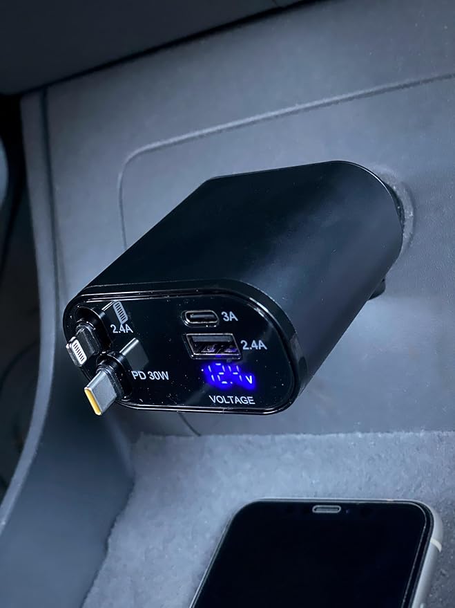 Multi Charge Pro iPhone Car Charger Fast Charging Retractable Car Charger USB C - Image 9