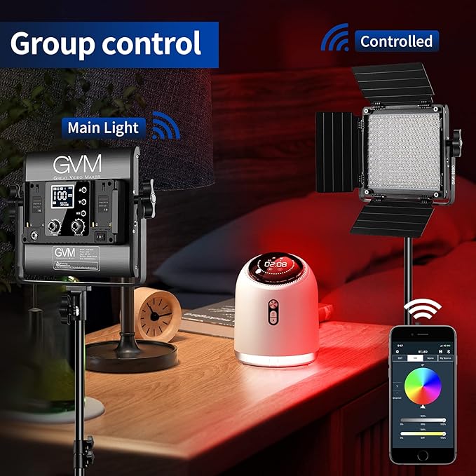 GVM RGB Video Lighting, 360° Full Color Led Video Light - Image 3