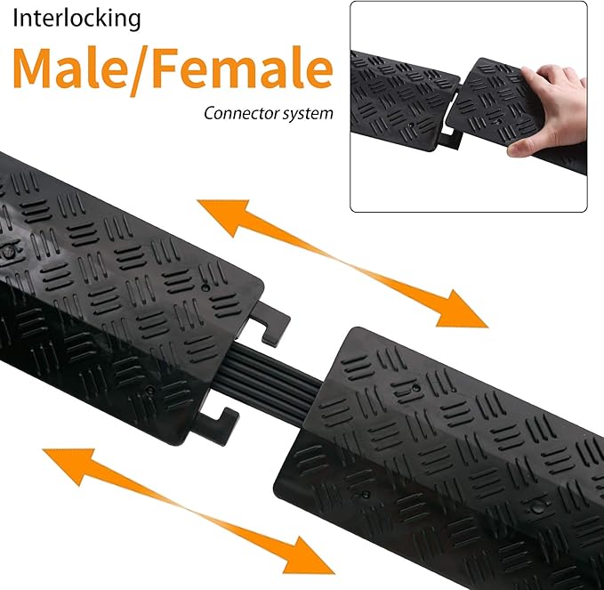 Small 2 Pack - Floor Cord Cover Cord Protector Drop Over Drop Trak Cable Ramp - Image 6