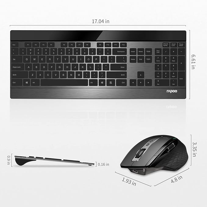 RAPOO Wireless Keyboard and Laser Mouse Combo, Ultra-Slim Computer Keyboard - Image 8
