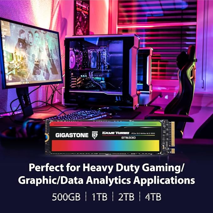 Gigastone M.2 SSD 500GB PCIe 3.0 NVMe SSD 3, 000MB/s Internal Gaming Solid - Image 6