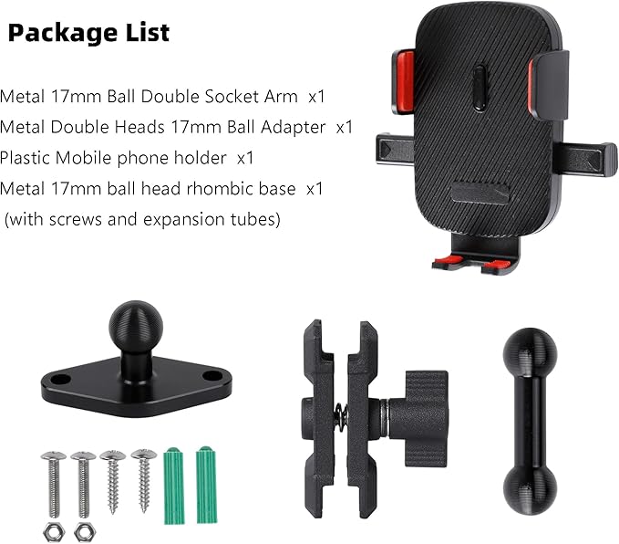 Car Phone Holder Mount for AMPS Standard Diamond Base ，Aluminum 360° Rotation - Image 6