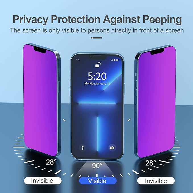 Compatible for iPhone 12/iPhone 12 Pro Privacy Screen Protector 6.1 Inch - Image 4