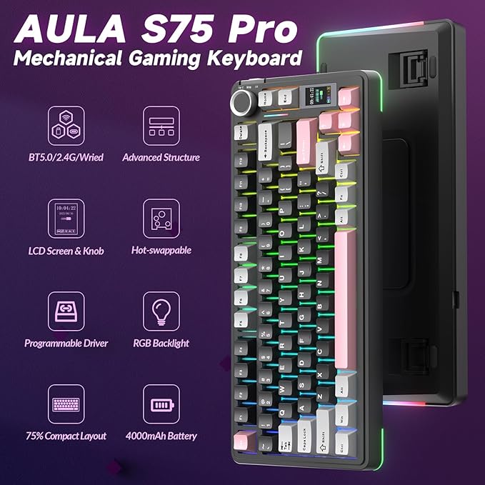 AULA S75 PRO Wireless Mechanical Keyboard - Image 2