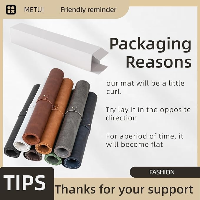 Leather Desk pad for Computer and laptops, Large Mouse pad and Keyboard mat - Image 6