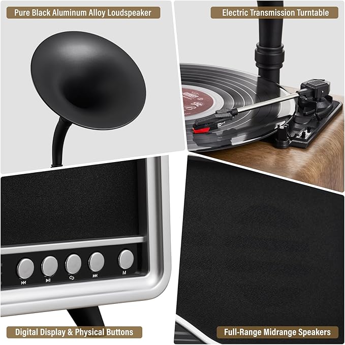 Vintage Gramophone Record Player，Italian Style Gramaphone Vintage Phonograph - Image 5