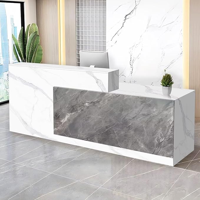 Reception Desk with Counter Modern Checkout Counter with Lockable Drawer by Unknown