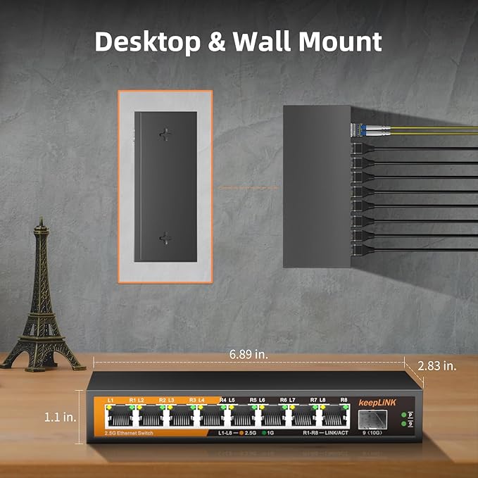 8 Port 2.5G Switch Unmanaged, Ethernet Switch - Image 6