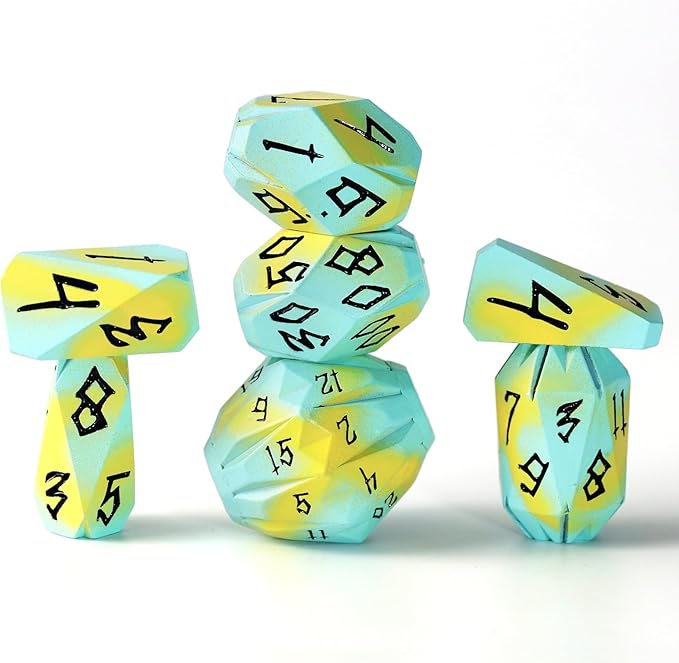Metal DND Dice Set, Dungeons and Dragons DND Dice of 7 RPG Dice Set Metal by FONVGOGO