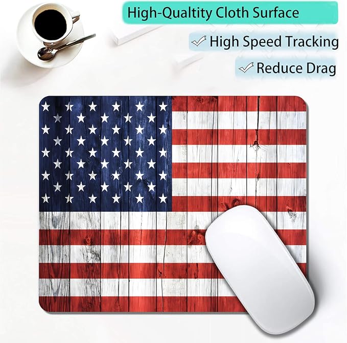 American Flag Wood Custom Mouse Pad - Image 3
