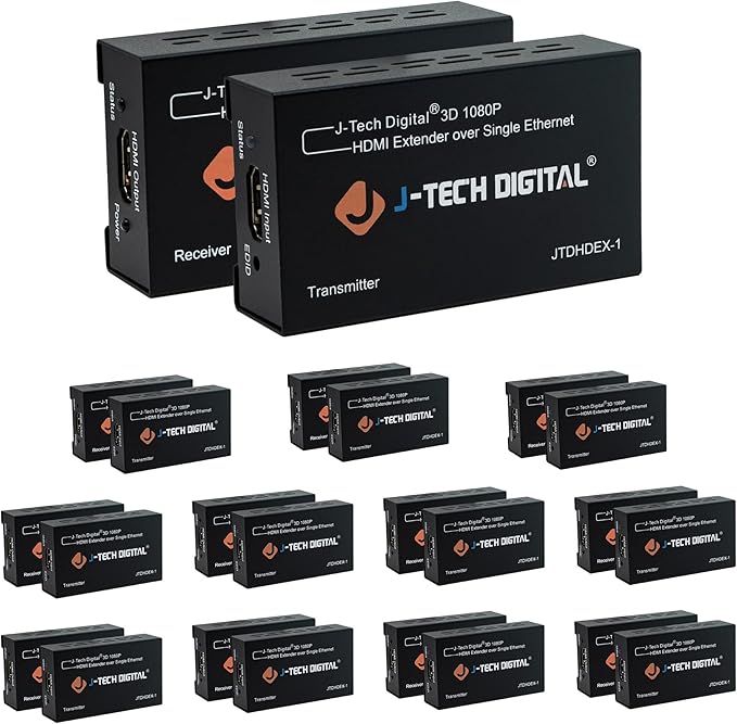 J-Tech Digital HDMI Extender 1080P 60Hz Over Single CAT 5e/6 Up to 200ft. | by J-TechDigital
