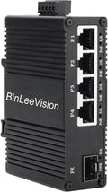Industrial Mini Gigabit Ethernet Switch 4-Port RJ45 10/100/1000BASE-T+1-Port by Unknown