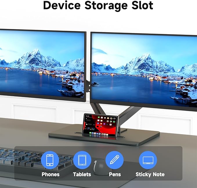 suptek Dual Monitor Mount Gas Spring Monitor Arm Desk Stand - Image 6